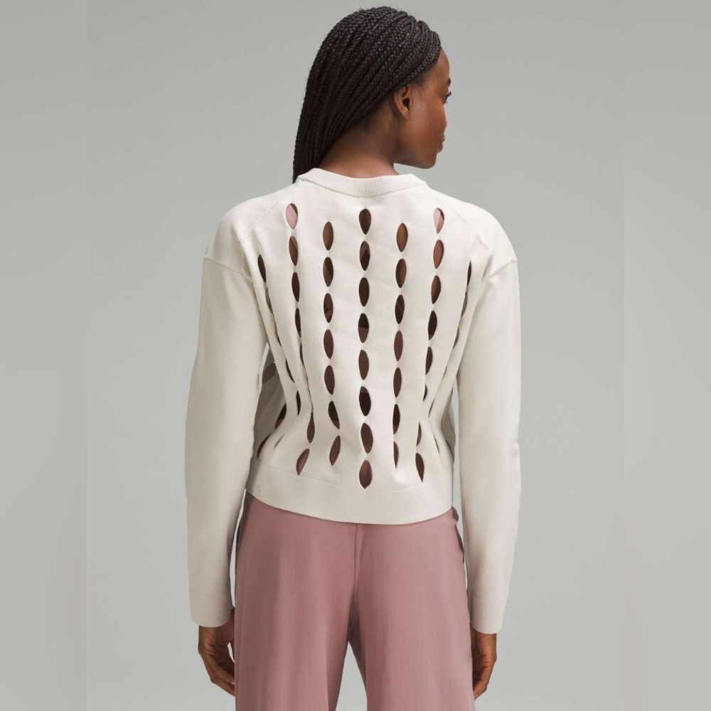 Lululemon Open-Hole Mesh Knit Pullover in Bone - Picture 2 of 7